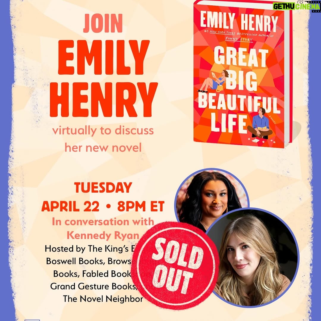 Emily Henry - 42.5K Likes - One! More! Week! There are still tickets available to some of my (virtual) events next week! Links in bio. 🌅