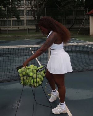 Fella Makafui Instagram - Found me a new hobby 😊 🎾 

Who else loves tennis? 

Outfit: @symmetrygears
