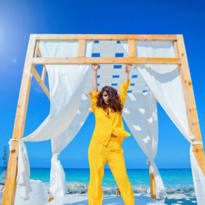 Ghada Adel Instagram - Zahrat _khaleej ⭐Ghada_Adel 
Outfit : @maison69store 
Styling: Abier Ansary 
make up & hair styling: Ashour 
a special thanx to Mody & Yasser_abuIsmail  for the 
location #Martin’s Beach club Ghazala  North Coast #khaledfadda