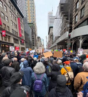 Gina Gershon Instagram - New York Resists! #handsoff our #democracy #freedom #bodies #education #rights even in the rain, thousands of people showed up to fight for our democracy and freedom. #nyc