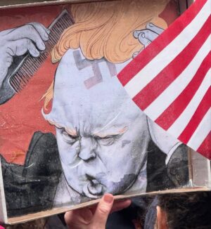 Gina Gershon Instagram - New York Resists! #handsoff our #democracy #freedom #bodies #education #rights even in the rain, thousands of people showed up to fight for our democracy and freedom. #nyc