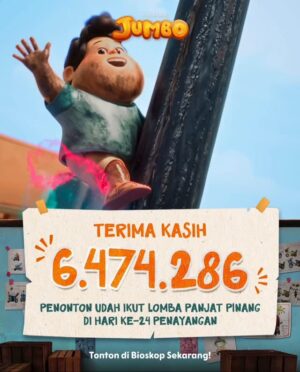 Graciella Abigail Instagram - 6.474.286 penonton udah ikut lomba panjat pinang di Kampung Seruni pada hari ke-24 penayangan 💫

Semakin banyak yang jadi saksi betapa serunya lomba di Kampung Seruni! 🤩

Film JUMBO dibuat dengan penuh cinta, berhasil menyenangkan dan menghangatkan hati banyak orang 🤗
 
Terima kasih untuk kamu semua yang udah jadi bagian penonton film animasi lokal yang membanggakan ini ✨

Buat kamu yang belum nonton, ayo ke bioskop terdekat dan ajak oeang tersayang buat nobar JUMBO! 🎬🍿

Amanin tiketmu sekarang di bit.ly/nontonjumbo 🎟️

#JumboUntukSemua #JUMBO #JumboFilm #FilmJumbo #VisinemaStudios #FilmAnimasi
