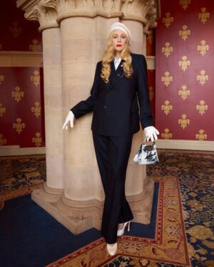Gwendoline Christie Instagram - HAPPY BIRTHDAY TO ME!🎊

Beyond heaven to wear @maisonmargiela to be in conversation with sui generis @jgalliano ♥️♥️♥️ for @britishvogue at @bafcsm 

Thank you for my ringing singing birthday wishes, all the love and support!!! What another wonderful year…THANK YOU ♥️♥️♥️

📸 @johnakehurst_studio 💋