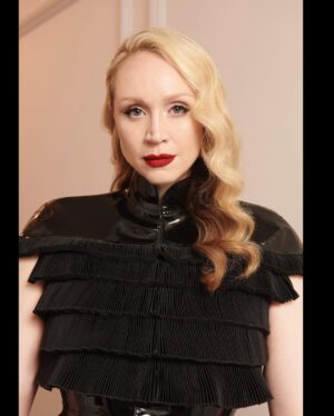 Gwendoline Christie Instagram - Last night I had the tremendous honour of presenting at @bafta , recognising the outstanding achievements of our make -up and hair artists.
It was such a special experience and a great
pleasure.
Heartfelt thanks for having me with you and congratulations to all the nominees and recipients of BAFTA’s!

Great thanks to…
@claridgeshotel
@lancomeofficial 
@joshwood 
@grimajewellery
@jerry_stafford 🖤

Dress: @gilesdeacon_ 🖤
Make up:@isamayaffrench 
Hair: @keiterada 

📷 @akehurstjohn