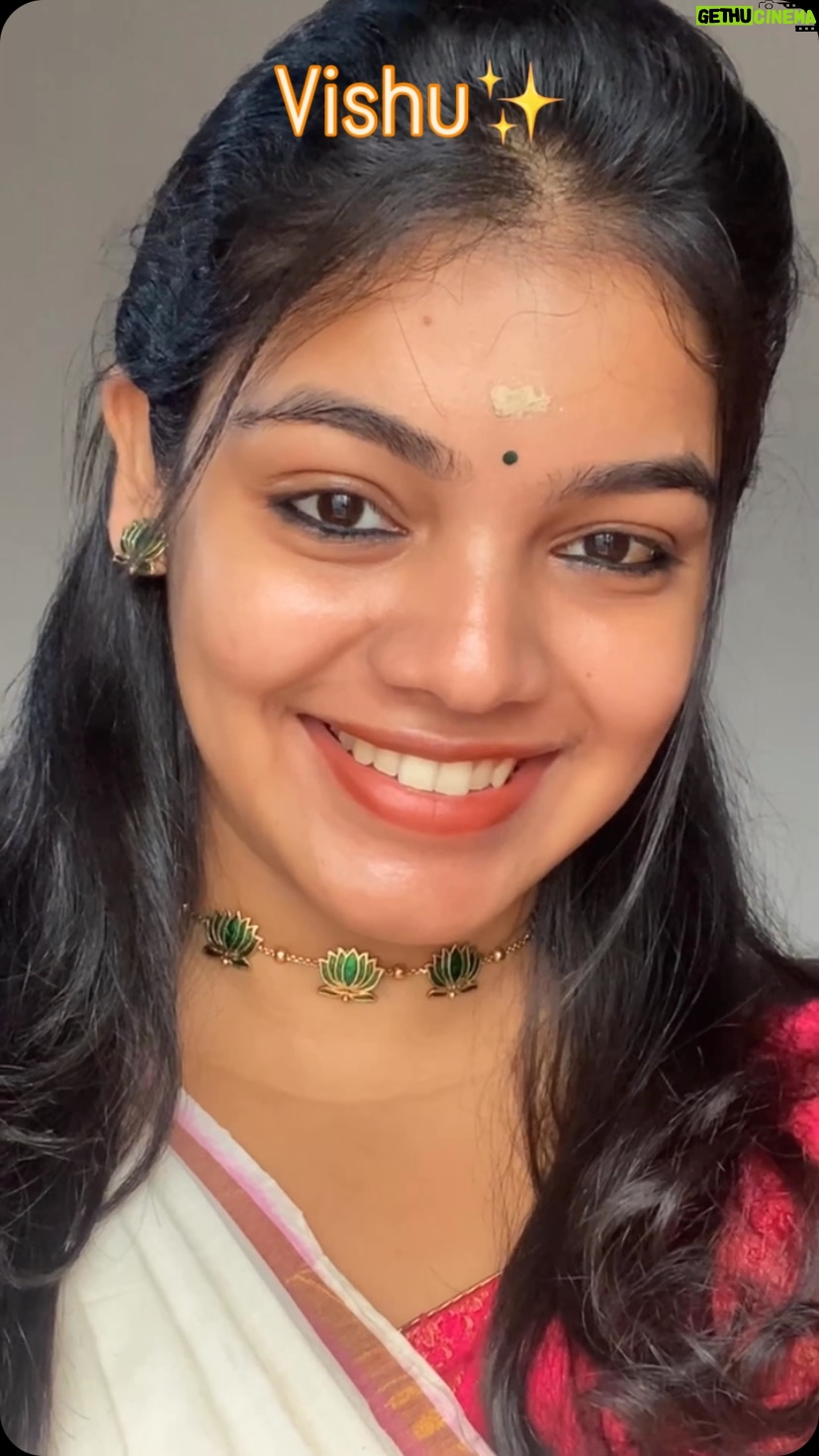 Haritha Nair - 9.8K Likes - To everyone celebrating Vishu at 'home away from home' like me😅
A very happy and prosperous Vishu🌼
Beautiful ornaments by @meilibyaruni