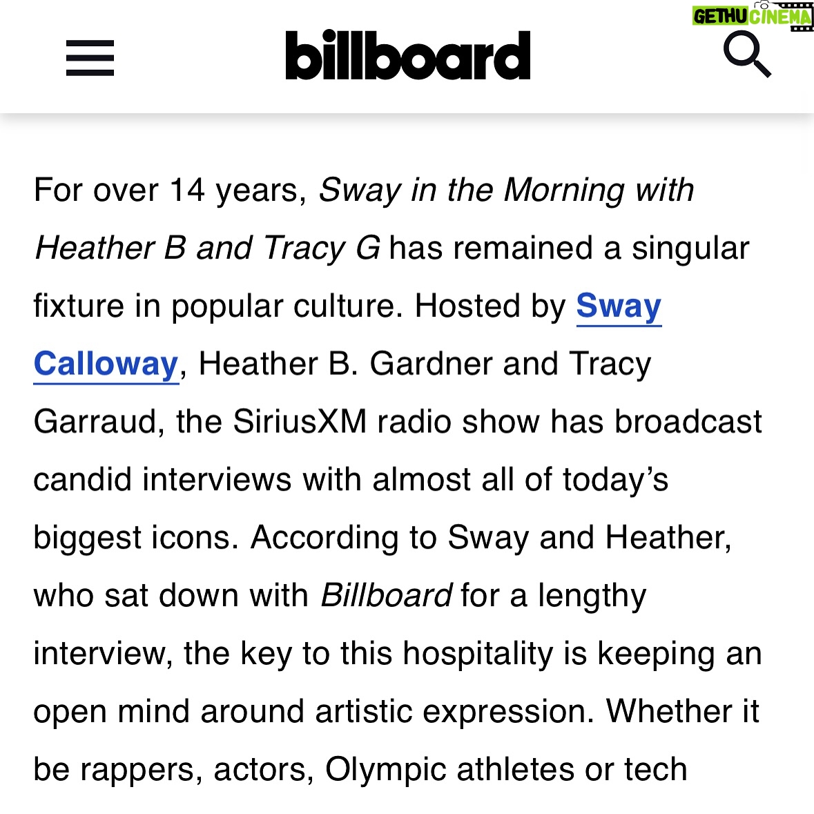 Heather B. - 1.5K Likes - Thank you @billboard for the incredible feature!
@thehappyhourwhb and I talked about our move to LA, our most memorable and challenging interviews & much more
Check out the full interview at billboard.com
#swayinthemorning #swaysuniverse #billboard #radio