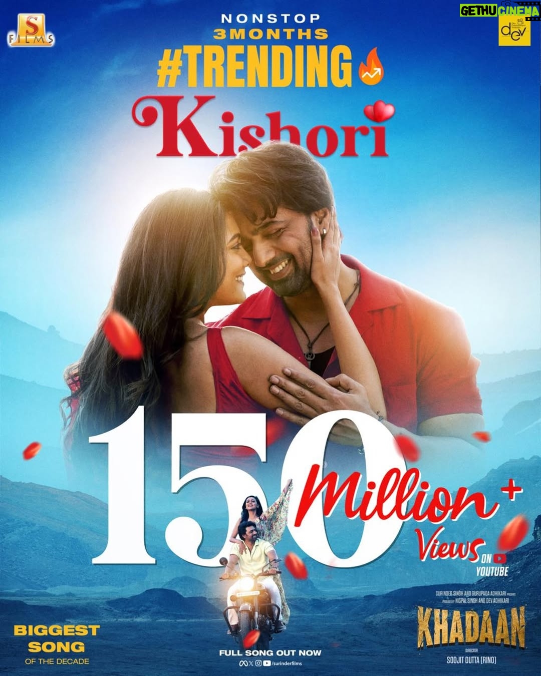 Idhika Paul - 32.2K Likes - ভালোবাসার আরেক নাম KISHORI! 💕
bit.ly/KishoriKhadaan
KISHORI continues to reign hearts and charts crossing 150 Million Views on YouTube!
Thank you for all the love — this celebration of love keeps getting bigger every day! 🫶🏼
#150MillionViews #Kishori #Khadaan #BlockbusterLoveAnthem