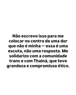 Indira Nascimento Instagram - Todo meu carinho e admiração à @thainaduarte e à @annamuylaert que estão abertas a construir o cinema que a gente acredita. 🎬🏳️‍⚧️🏳️‍🌈⚧️🤎