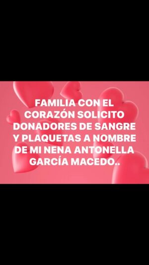 Ivonne Montero Instagram - ❤️INFORMACIÓN COMPLETA EN EL VIDEO❤️REGISTRO #332365 A NOMBRE DE ANTONELLA GARCÍA MACEDO❤️INSTITUTO NACIONAL DE CARDIOLOGÍA❤️CUALQUIER TIPO DE SANGRE❤️

Familia.. tengan un hermoso inicio de semana.. 😌 les cuento que afortunadamente y de forma bendecida mi nena tiene una nueva oportunidad de llevar como hasta ahora una vida  plena y feliz.. hay una nueva oportunidad de corregir una vez más la anomalía en su corazoncito.. ❤️ambas abrazamos con amor este proceso que Papá Diosito nos destinó como un gran aprendizaje de vida.. 😌no hay palabras para agradecer todas las bendiciones que día día nos hacen llegar con tanto cariño así como su ayuda que podamos recibir en esta petición.. mi nena será intervenida en el Instituto Nacional de Cardiología CDMX por lo que estamos solicitando donadores de sangre y de plaquetas en este mismo hospital y a nombre de mí princesa Antonella García Macedo REGISTRO: 332365.. sabíamos que este momento llegaría y estamos preparadas familia querida.. 🦋👧🏼🙎🏻‍♀️🦋 sin más palabras y con profundo agradecimiento les dejamos  bendiciones..
🙏🏻🦋💞👧🏼💞🦋🙏🏻#bendicionesparaantonella
#teamomibebe #teamohija #contodomibebe
🦋🙏🏻🦋