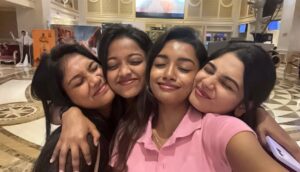 Jasmine Parveen Instagram - Myyy Gurlssss , We Laugh , fight , fix & stay :) 🦄💕 
❕ We Laugh till our Skirt hook bursts 🐥💨
❕ We Fight for skincare products 🥰🏃🏽‍♀️‍➡️
❕ We Fix it with a couple of Mutta Dosai 👀🍳
❕ We Stay to laugh out loud all over again 🫂🔒❤️

And ofcourse , FUN like No other girls have ever hadddd !!! ♾️

🦋 ONLY Transparency between the 4 of us ! 🦋

#crazy #girlies #friendship #love #strength #cute #actor #chennai