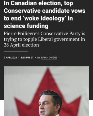 Jen Gunter Instagram - Pay attention Canada. 

Poilievre is looking to muzzle science. This is the road to fascism!