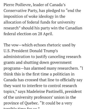 Jen Gunter Instagram - Pay attention Canada. 

Poilievre is looking to muzzle science. This is the road to fascism!