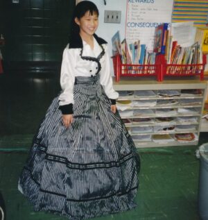 Jenna Ushkowitz Instagram - The year I dressed up as Ms. Anna from The King & I, our Broadway wardrobe team helped craft this for me and Kelly Bit and I couldn’t have been more ecstatic or proud to wear it. I’m not sure the other 4th graders knew what to make of it or me but I was living my best life.