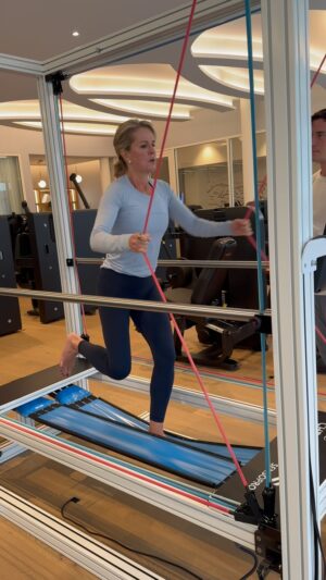 Jennifer Ashton Instagram - THIS is state of the art training. It’s total  body AND brain stimulation…It’s the missing piece of the fitness / wellness puzzle. Being strong is critical / paramount and being in great cardio shape is necessary for longevity, but so is being agile, balanced and proprioceptively in tune.  Training on unstable surfaces is not new, but doing so with built-in resistance bands with a great tech interface, on a machine like this,  is.  Thrilled to be the Women’s Health and Fitness Advisor to @sensopro.  A Swiss company already taking over Europe, they are used by professional athletes and fitness enthusiasts alike. The concept which is well-reported in the sports medicine/ exercise physiology literature is backed by fascinating science. This will change the way we age (re fall prevention). It’s Instability  Resistance Training at the next level. LUNA I ❤️💪🏼 you. #sensopro #proprioception #resistancebandsworkout #fitness