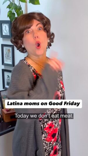 Jenny Lorenzo Instagram - Growing up Catholic in a Cuban-American household, Good Friday came with a list of rules longer than the Ten Commandments. 

No meat 🍖🚫 no scissors ✂️🚫 no laughing 😂🚫 and absolutely no peace. 🙏🏼

#ViernesSanto #GoodFriday #LatinaMom #CubanAmerican #LatinoCatholics #CatholicGuilt #AbuelasFamily #LatinaMomsBeLike