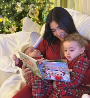 Jessica Azar Instagram - Blessed to be feeling the real joy of Christmas with both of you, my most precious gift 🫶🏻🎄 
On another note, seriously considering playing “Elf on the Shelf” all year long 🎅🏼