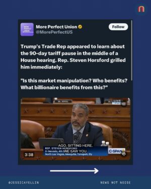 Jessica Yellin Instagram - Possible insider trading. Chaos. Indecision. Irrational policy. And a position that alienates allies and moves markets away from the dollar.

But did you know that China owns about $760 billion in US Treasuries. There’s been a massive sell off of treasuries. Who might be doing it….?