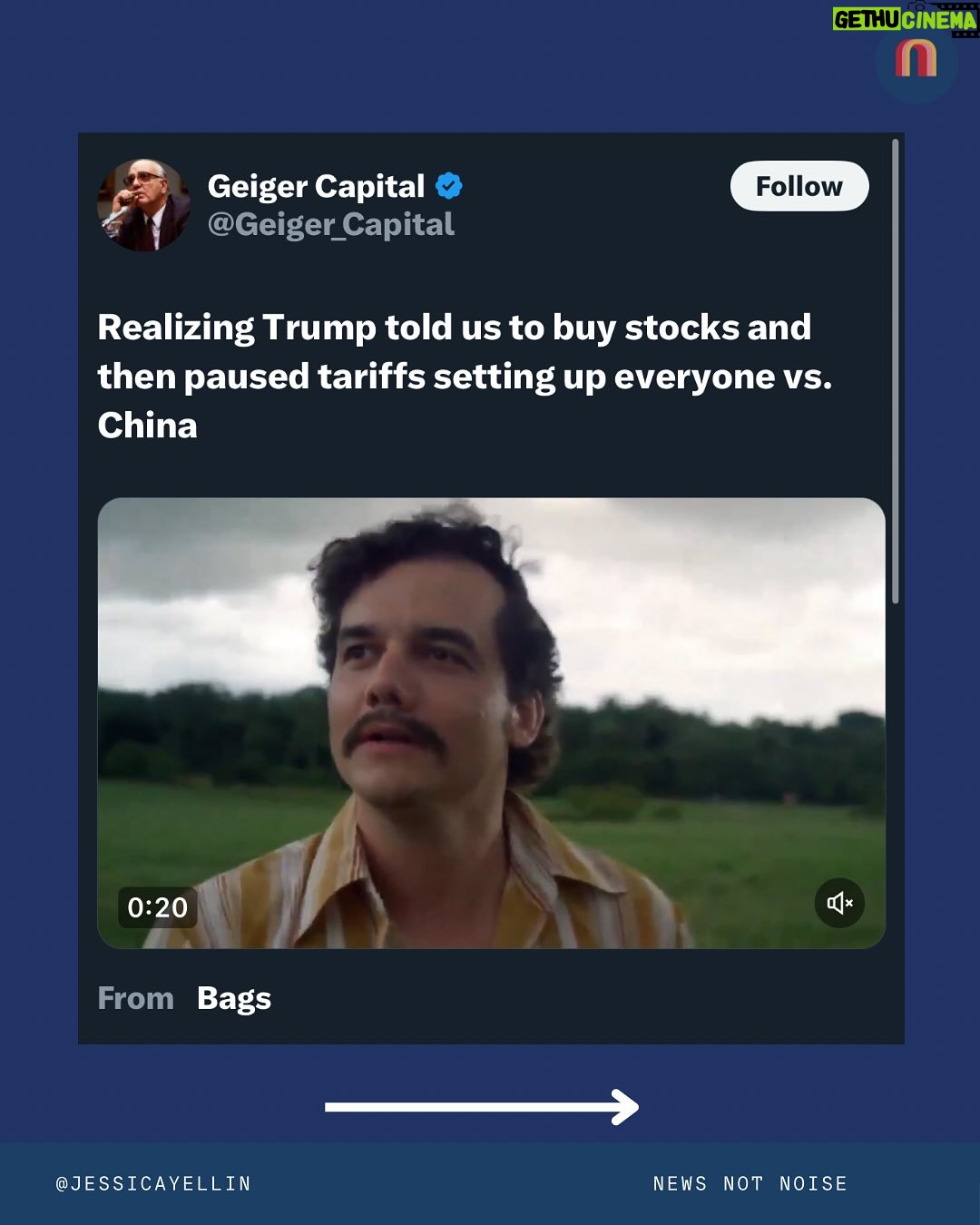 Jessica Yellin - 9.5K Likes - Possible insider trading. Chaos. Indecision. Irrational policy. And a position that alienates allies and moves markets away from the dollar.
But did you know that China owns about $760 billion in US Treasuries. There’s been a massive sell off of treasuries. Who might be doing it….?