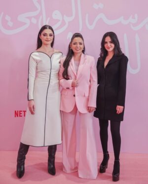 Joanna Arida Instagram - AlRawabi School for Girls S2 
Private Screening🌸
#netflix

styled by @jad.toghuj 
makeup by @lauramadarr 
hair by @suleiman.tadros