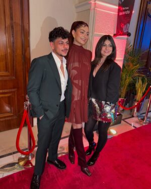 Joanna Arida Instagram - Snippets from the @TikTokMena Awards✨🫶🏼

wearing @sarahabbasofficial @jude.benhalim 
styling @jad.toghuj 
hair and makeup @academyofhair_dubai 

#tiktok #awards #dubai