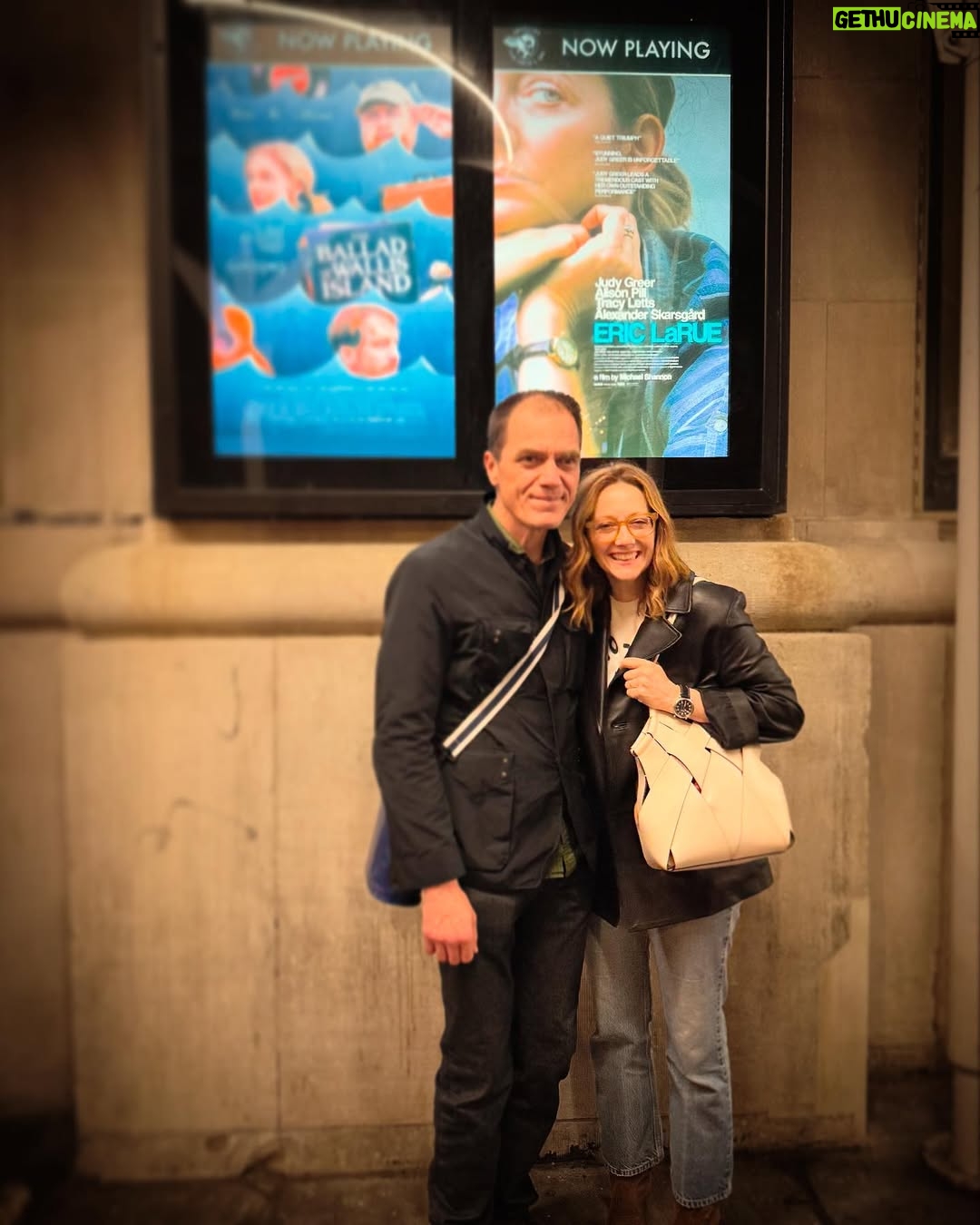 Judy Greer - 8.5K Likes - Rare photo of Mr. Shannon (almost) smiling. Happy Opening weekend to us!! Please check out our movie if it’s playing in your city and if not, we will be streaming soon 🍿🎬