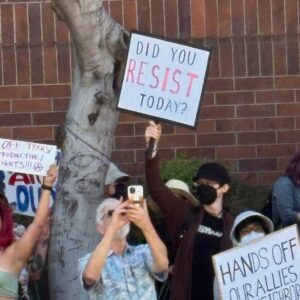 Judy Reyes Instagram - #HANDSOFF protest in Glendale, CA.  @therealanaortiz @angelanissel  #solidarity #resist. ✊🏽🤎👑