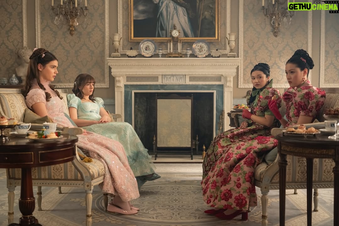 Julia Quinn - 58.3K Likes - #Peneloise, together again! Enjoy this peek at #Bridgerton S4, including a photo of Eloise and Hyacinth with sisters Rosamund and Posy Li (definitely NOT feeling the best friend vibe).