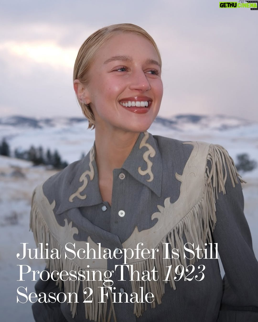Julia Schlaepfer - 13.5K Likes - If you need some time to sit with the shocking #1923 season 2 finale, #JuliaSchlaepfer is right there with you. “Emotionally, it’s going to take me a long time to process everything,” she tells ELLE.com. “But there’s also this incredible celebration, getting to share it with the world, and being so proud of it.”
At the link in bio, the actress behind Alex Dutton discusses filming the physically demanding episode, acting alongside #BrandonSklenar and #HarrisonFord, and how Alex has impacted the Dutton family legacy.
Photos: Caleb Martin