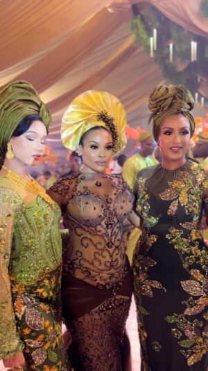 Juliet Ibrahim Instagram - I attended #jp2025 and I had a wonderful time! however, I had to run away just in time to UN-SNATCH myself cus body no be firewood oo lol. Watch until the end to see results 🤦‍♀️🤣🤨😝👀 #weddingguest #gele #owambe #naijaweddings #julietibrahim