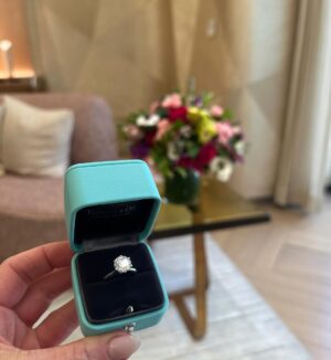 Kira Reed Lorsch Instagram - We did it 🩵 @therealubchillin put a ring on it @tiffanyandco 💍 Excited for our life ahead! #engaged