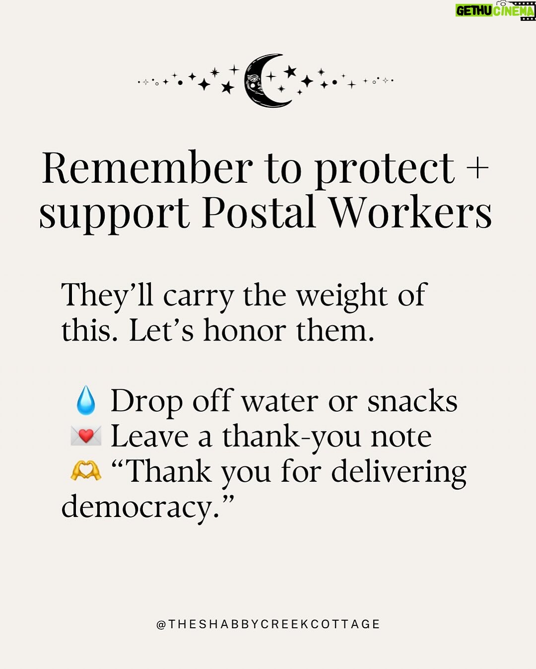 Kristin Bauer - 10.7K Likes - All ya gotta do is mail something! This is HUGE!!!
We all want to know what we can do, just write a postcard or a letter!
Iโm using the postcards from @signsofjustice (see posts in my feed).
This is just not the time to do nothing. ๐๐๐
RP @theshabbycreekcottage
Project Mail Storm is officially rolling.
Weโre flooding the system with handwritten letters - day after day, generation by generation.
Not to yell, not to begโฆ just to apply peaceful, relentless pressure in the one place they canโt ignore: the mailroom.
You donโt have to be an expert. You donโt need the perfect words.
You just need a stamp, an envelope, and the courage to keep showing up.
๐ฌ Write once a week. Or every damn day.โจ๐ Send it in a sparkly envelope or on the back of your junk mail.โจ๐ Just keep mailing.
Because together? We are the storm.