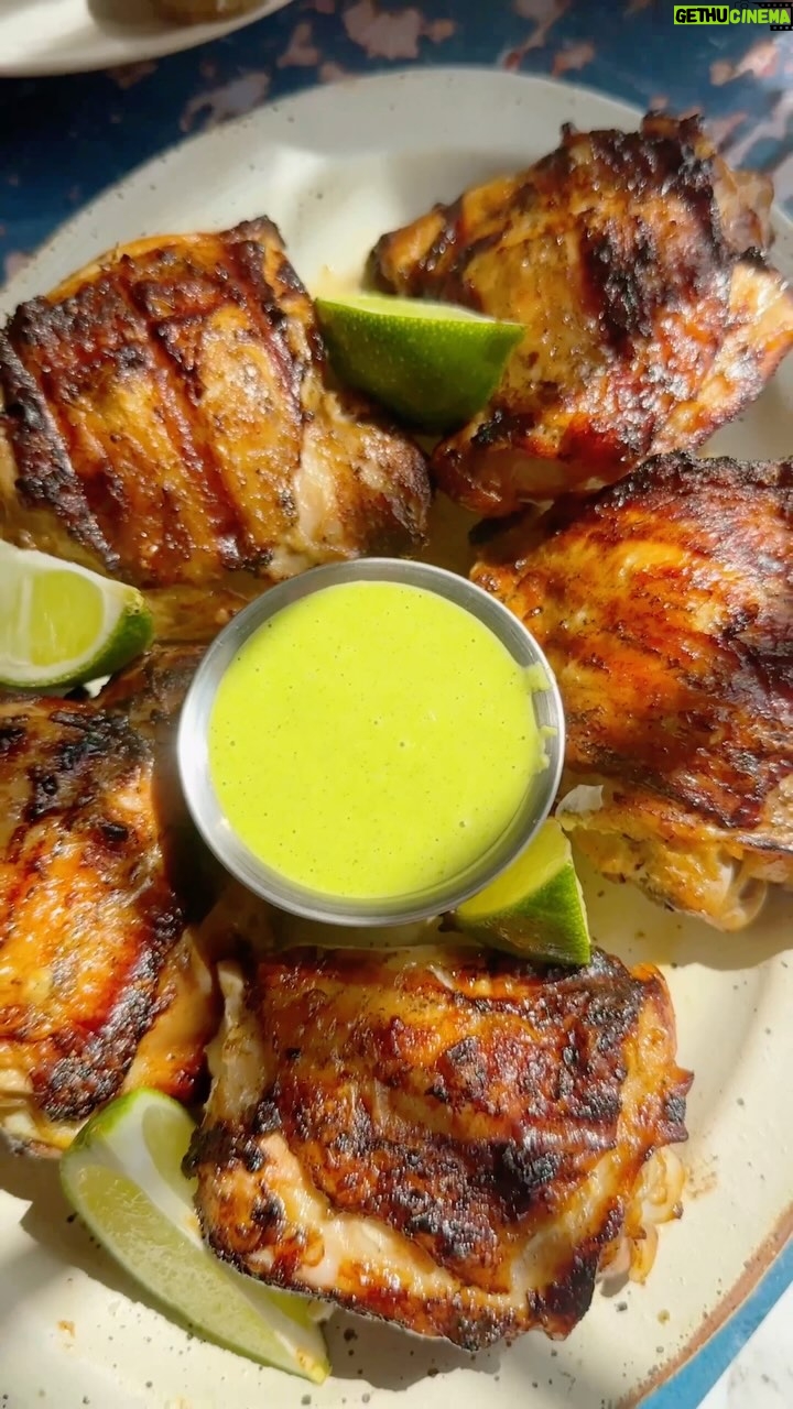Laura Vitale - 3K Likes - This recipe for my take on Peruvian chicken is on my top 5 list of favorite chicken recipes of all time and for good reason! It’s absolutely dynamite!! Flavorful, juicy and grilled to perfection and don’t even get me started on that green sauce that honestly would taste good on a shoe and I could eat it with a spoon! You just must make This and if you don’t want to bother with the grill, just roast the chicken in a 425 degree oven for 45ish minute and bam, you’re done! Too die for! Recipe on my site but you can comment RECIPE (no other character next to it please) and I’ll send you a dm with it directly and if you’re on FB, the recipe is linked in the comments!