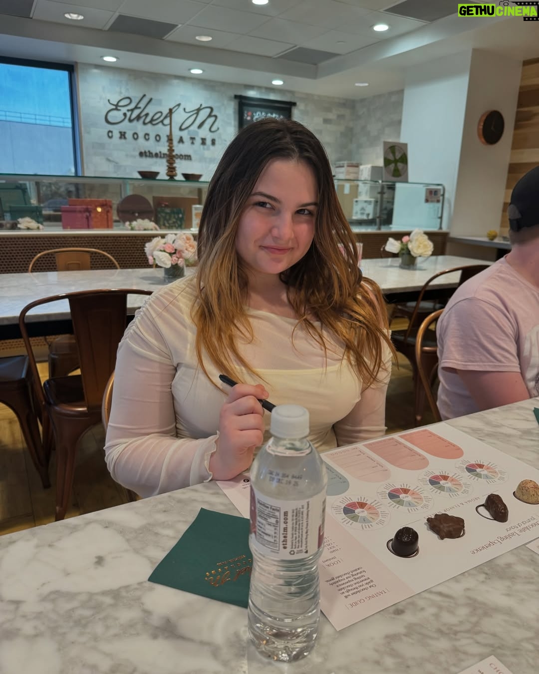 Lexi Rabe - 5.5K Likes - Loved @ethelmchocolates just outside #lasvegas their factory, chocolate shop & CafĆ© was amazing but my favorite part was the tasting room where we learned all about making chocolate and what goes into the different flavors of chocolates and fillings! The cactus garden was really cool! The chocolates were soo tasty!! #yummy #chocolates whatās your favorite kind of chocolate, white milk or dark? Mines milk!