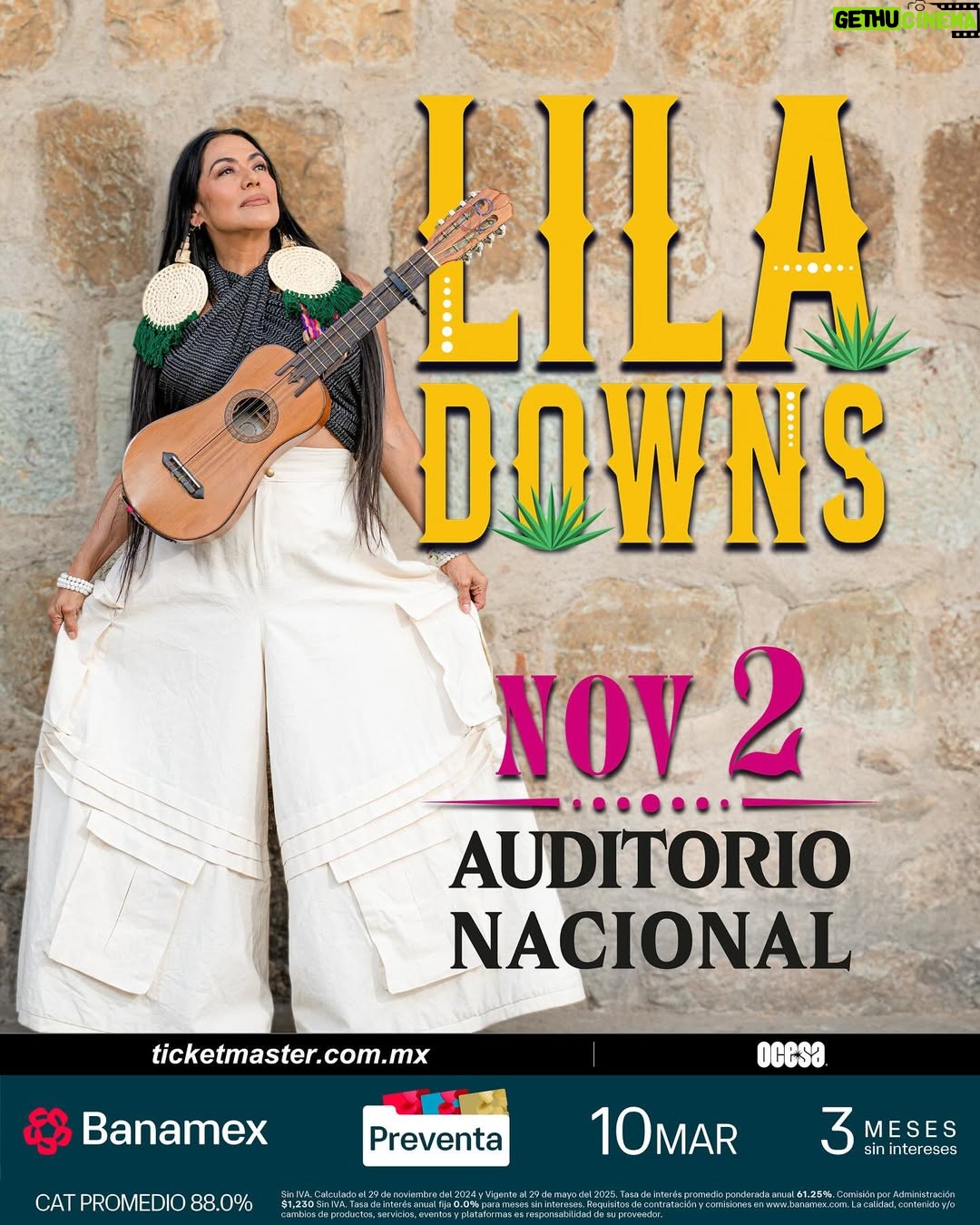 Lila Downs - 3.7K Likes - @liladowns pondrá a cantar nuestros corazones el próximo 2 de noviembre en el Auditorio Nacional🌼🩷🕯️
#PreventaBanamex: 10 de marzo.
Venta general a partir del 11 de marzo.