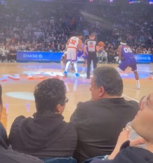 Lindsay Czarniak Instagram - This was a night we won't forget! A belated birthday gift for our boy watching his favorites - the Knicks and @suns  Jalen Brunson's return from injury made it even sweeter. thank you @nyknicks for the incredible hospitality! Love any chance to take in @thegarden #nba #knicks #basketball #family #love #msg