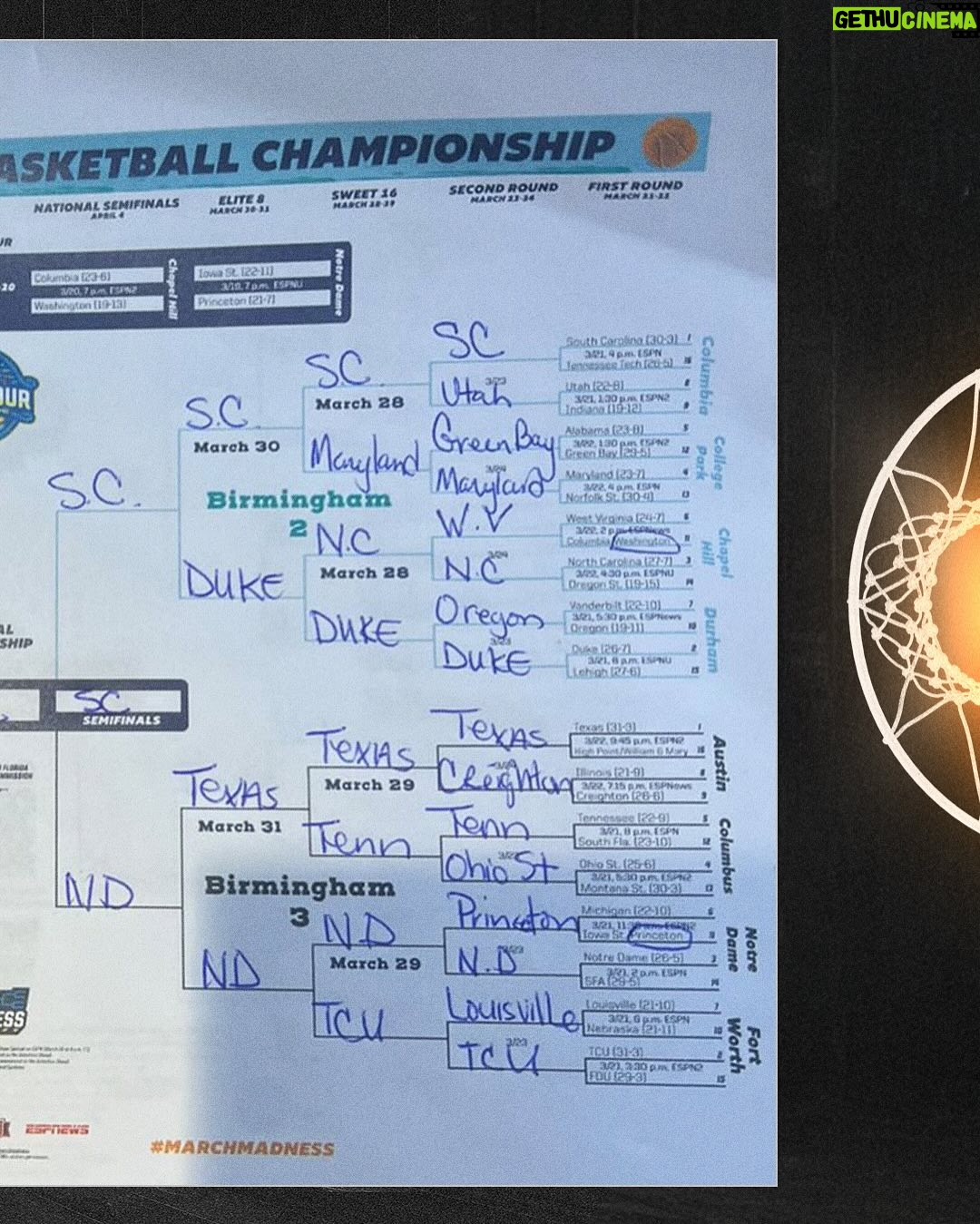 Lisa Leslie - 9.2K Likes - Lisa Leslie’s bracket!
Southern California 🏆
Oklahoma 👉 Sweet 16
Green Bay > Alabama
#MarchMadness