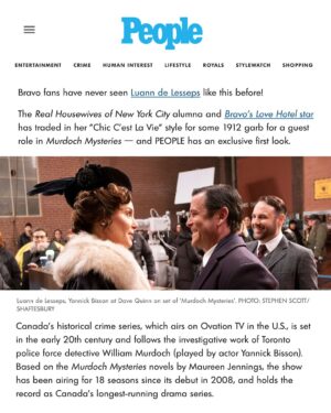 Luann de Lesseps Instagram - 🚨PEOPLE.com EXCLUSIVE!🚨

“Canada’s longest-running drama series is tapping into one of the biggest names in the Bravo universe for its newest episode.” 🎥🤩🥂

@people’s Deputy News Director and best-selling author Dave Quinn shares his experience shooting his cameo alongside the fabulous @countessluann and @yannick_bisson on tonight’s episode of #MurdochMysteries

Don’t miss this very special episode TONIGHT on @CBCGem 🇨🇦 and @OvationTV 🇺🇸 and later this year on @acorn_tv 🇺🇸 & @uandalibi 🇬🇧

A special shoutout to Noelle Girard the writer of this episode!

Read the full article now! [link in bio]

#RealHousewives #RHONY #CountessLuann