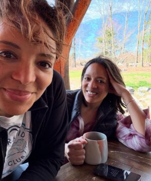 Luna Lauren Velez Instagram - Me and Lori and a cabin in the woods…#twintuesday #latina #nature #retreat #relationships #reset #writing #love ✨