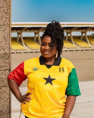 Lydia Forson Instagram - Go Ghana 🇬🇭 

Wishing the #BlackStars the very best today!! 

Photo & Jersey : @benzilla_clicks