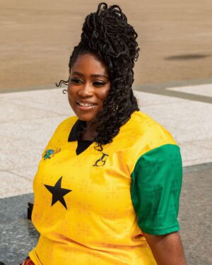 Lydia Forson Instagram - Go Ghana 🇬🇭 

Wishing the #BlackStars the very best today!! 

Photo & Jersey : @benzilla_clicks