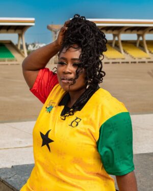 Lydia Forson Instagram - Go Ghana 🇬🇭 

Wishing the #BlackStars the very best today!! 

Photo & Jersey : @benzilla_clicks