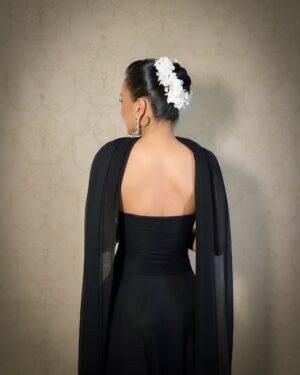 Malvika Subba Instagram - Irreplaceable with @neonthelabelsofficial . Hmua team @sunii_makeup_artist @hairartist.durga . 
#black #blackdress #flowergirl