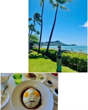 Mao Daichi Instagram - 先週
ハワイに行ってました🏝️
去年の誕生日以来です😊

毎日お天気が良くて☀️
夫が頼んだロコモコも戸惑ってました🥚🍳🤩

ホテルのテラスに毎朝小鳥がやってきて
楽しくおしゃべりしてました🐦‍⬛🍞
（日本語がわかる！）

ハワイ🌴グルメツアーで充電完了👍
さぁ、今日からまたお仕事頑張ります♪

#ハワイ
#halekulani
#royalhawaiian
#arancinodimare #お友達ファミリーと合流
#waikikibeachmarriott
#andidzohawaii #andidzo
#parishawaii
#moanasurfrider
#rigospanishitalian
#焼きとりの八兵衛
#八兵衛ハワイ
#大地真央
#MAODAICHI
#森田恭通
#yasumichimorita