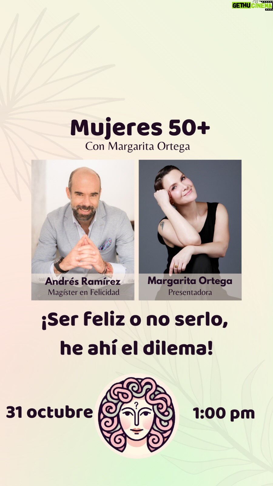Margarita Ortega - 592 Likes - 🌟 ¿Qué significa la felicidad? 🌟
¿Es un lugar al que llegamos? ¿Un momento fugaz? ¿Viene en frascos o paquetes, es igual para todos?
🔅 En #Mujeres50Más con Margarita Ortega, cuestionamos los mitos y descubrimos que la felicidad es mucho más que una emoción pasajera. Es una construcción propia, única y cambiante que nos lleva a reflexionar sobre quiénes somos y qué necesitamos. Junto a Andrés Ramirez @andresramirezfelicidad Exploramos temas clave que alimentan la felicidad auténtica: el amor propio, las relaciones genuinas, la salud emocional, los proyectos de vida, la independencia, la responsabilidad y la libertad de ser tú misma. Porque, al final, ¿No era eso de lo que se trataba todo esto?
💖 Únete a nosotras en el camino de la plenitud.
Bienvenidas todas a una nueva charla en #mujeres50masconmargaritaortega
📚Libros de @andresramirezfelicidad : Entre rodaderos y escaleras / La felicidad es un electrocardiograma/ In felicidad y Triada de la felicidad. 📖
#felicidad #bienestar #mujer #saludemocional #saludmental #realizacion #menopausia