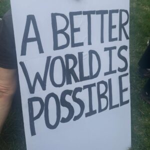Marianne Williamson Instagram - That was my favorite sign that I saw on Sunday. 

There was a great amount of energy generated by the protests, and the challenge now is to keep it going. A non-violent revolution is not a particle but a wave. Think of Sunday’s protests not as a single event, but as activation for a continuing energy. Now all of us have to take it from here.

Non-violence as a political philosophy isn’t simply a mode of activism, it’s a way of life. We can’t create a different kind of world unless we’re willing to be different people. The world as we know it is simply a reflection of who we have been; our most urgent task to arise from the malaise of our personal weaknesses to become people capable of taking on the challenges of this moment. It feels like each of us is embodying the larger struggle at hand, faced with the blocks to our better selves and the challenge of our need to remove them.

The politics that will transform events is different than the politics of the past. That which got us here will not move us forward. The new politics is relational as opposed to transactional, attending to the vertical as well as the horizontal axis of life. It’s not just what we do but how we do it that matters. As Gandhi said, “The end is inherent in the means.” We have to be the change we want to see in the world, because otherwise we will never see it.

“Ain’t it awful” is yesterday’s news. “Aint’ it wonderful” is the theme for today, so together we can co-create the tomorrow we wish to see. Yes, our political horizon is darkened now, but each of us can be a star in the sky. No one’s efforts are more or less important that anyone else’s. And none of this is random. We allowed the disrepair; now it’s our time to be the repairers.

Show up for this moment. Be a guerilla for love.

(go to my substack@mariannewilliamson.substack.com and read GUERILLA LOVE to see the rest of the article)