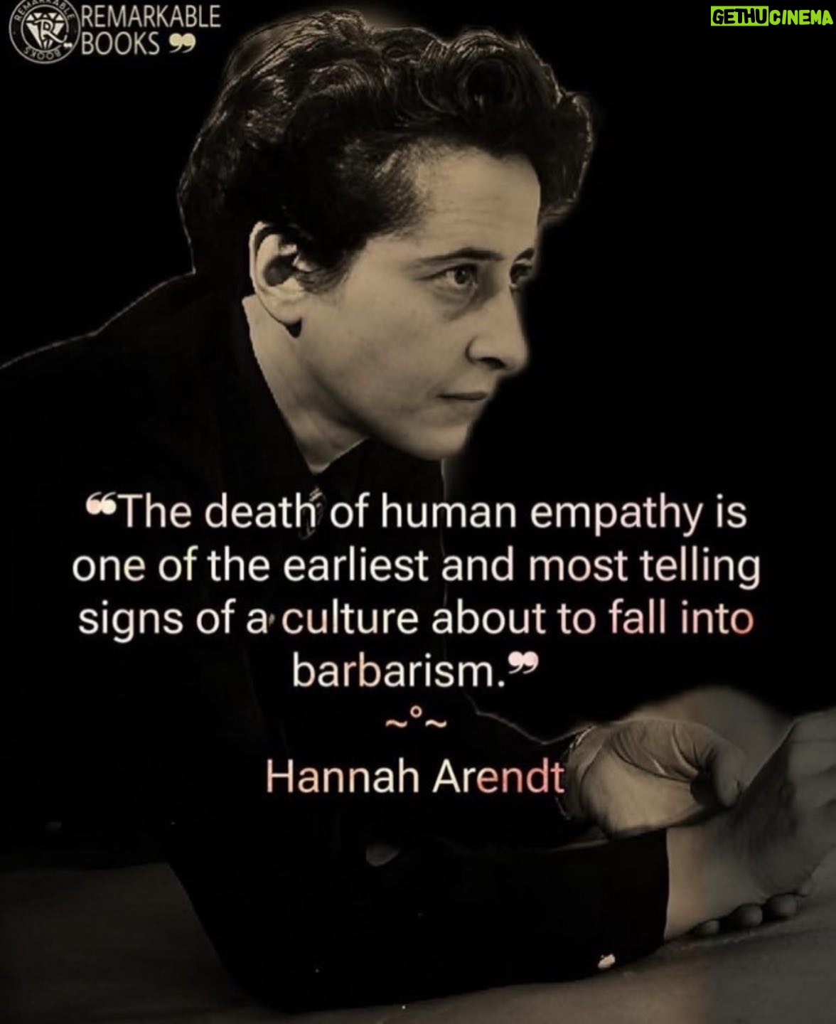 Marianne Williamson - 6.2K Likes - When I was growing up, my dad used to go on and on at the dinner table about Hannah Arendt. On one hand, I appreciated my father’s articulation of history and historical figures, but never in my wildest dreams did I think she would be so relevant in my lifetime.
Arendt’s description of the creeping plague of Nazism in Germany in the 1930’s is chilling … particularly if you live in America in 2025.
(See my substack article MAKING OUR WAY TO "HELL NO" in the link tree, or at mariannewilliamson.substack.com)
