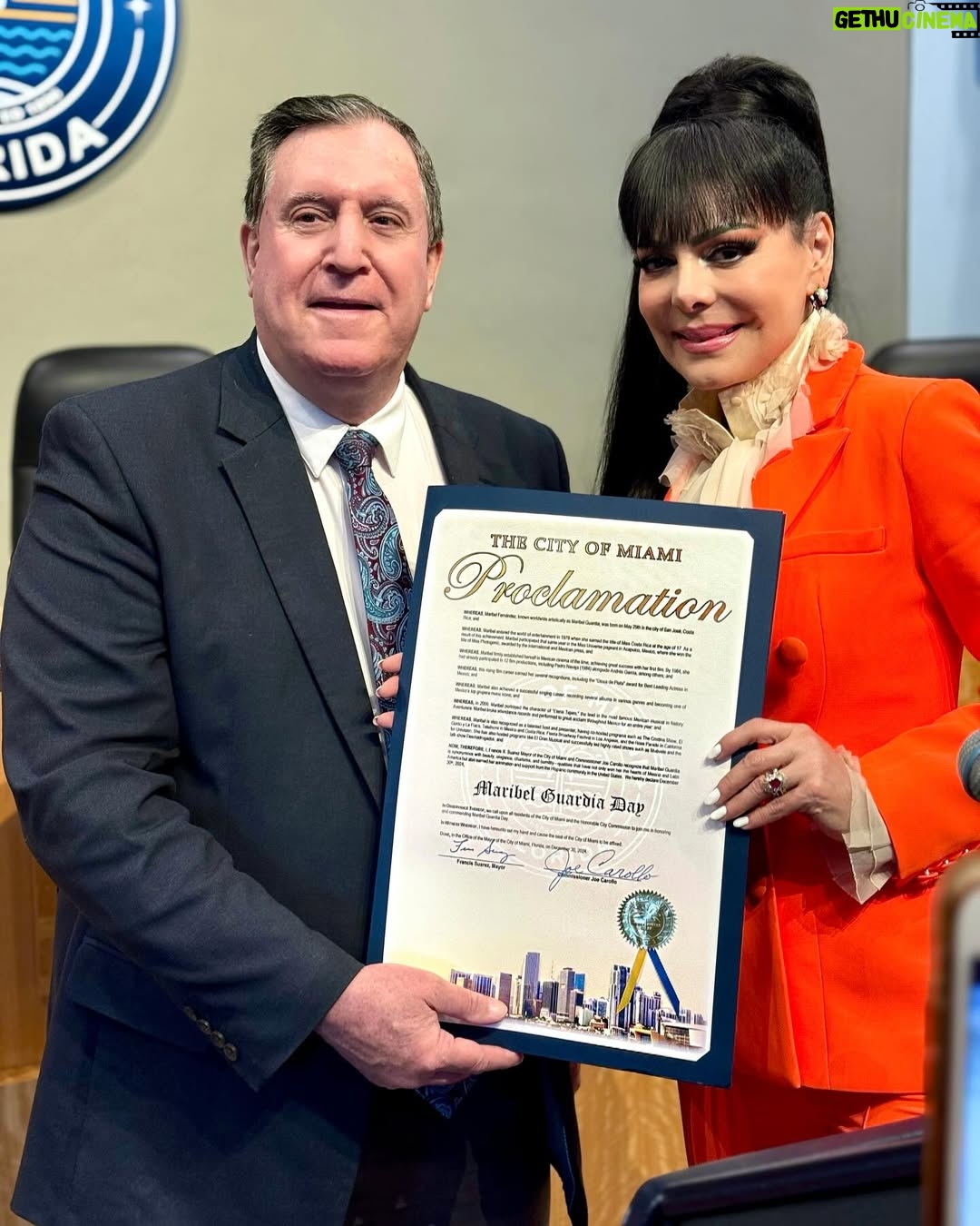 Maribel Guardia - 78.7K Likes - El 30 de diciembre fue proclamado como el día de Maribel Guardia 💃🏻🥹🙏🏼😱 Mil #gracias a la Ciudad de #miami , al comisionado @joecarollonow y al público por todo el cariño y amor que me ha dado durante todos estos años. Sin palabras, LOS AMO 🥰🙏🏻🙏🏻🙏🏻🙏🏻🙏🏻🥰😘😘 #USA