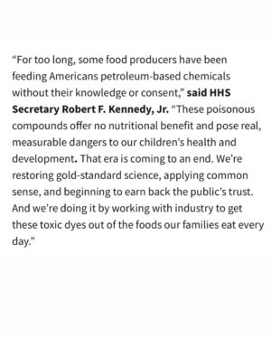 Marla Maples Instagram - ❤️‍🔥BIG NEWS 🇺🇸 America finally took action today to ban artificial food dyes, just like many other countries have already done! 

The days of being called a quack or fear monger for speaking the truth about synthetic dyes are OVER. It’s refreshing to see mainstream institutions finally acknowledge the damage these dyes cause….linked to ADHD, cancer and more! 

This is the MAHA movement in action—Make America Healthy Again—and it’s happening within the first 100 days of the new administration! Promises are being delivered. Go team!! 👏🏼 @seckennedy @martymakary @hhsgov @thefoodbabe @humankarp 🚀 

Let’s keep pushing for clean, real food. We have a lot more foods to clean up, the soil, the air, the water, textiles… What else? 👀 

#MAHA #foodtruth #fooddye #first100days