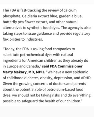 Marla Maples Instagram - ❤️‍🔥BIG NEWS 🇺🇸 America finally took action today to ban artificial food dyes, just like many other countries have already done! 

The days of being called a quack or fear monger for speaking the truth about synthetic dyes are OVER. It’s refreshing to see mainstream institutions finally acknowledge the damage these dyes cause….linked to ADHD, cancer and more! 

This is the MAHA movement in action—Make America Healthy Again—and it’s happening within the first 100 days of the new administration! Promises are being delivered. Go team!! 👏🏼 @seckennedy @martymakary @hhsgov @thefoodbabe @humankarp 🚀 

Let’s keep pushing for clean, real food. We have a lot more foods to clean up, the soil, the air, the water, textiles… What else? 👀 

#MAHA #foodtruth #fooddye #first100days