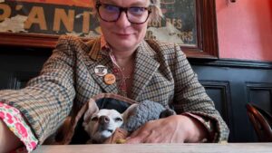 Martha Plimpton Instagram - Happy Easter to all who celebrate from #Walter and me! #sundayroast #london #eastersunday #fucktrump #abortionisnormal #ladbrokearms #nottinghill